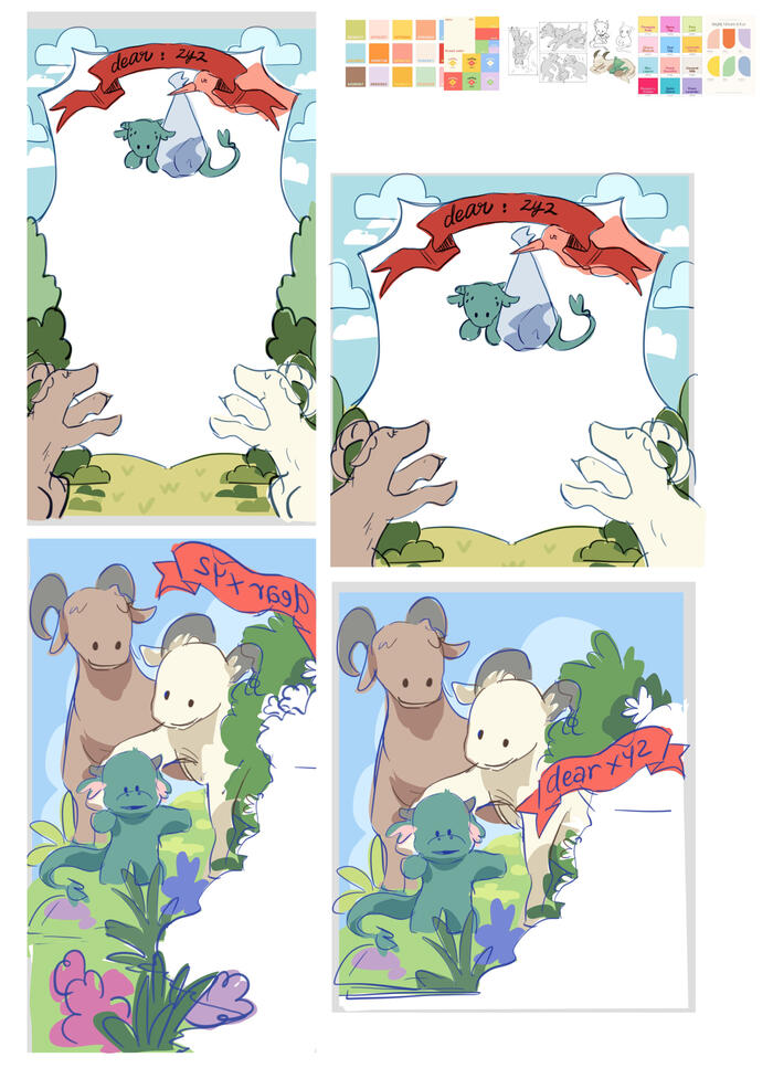 Make more fixed layout, and color sketches